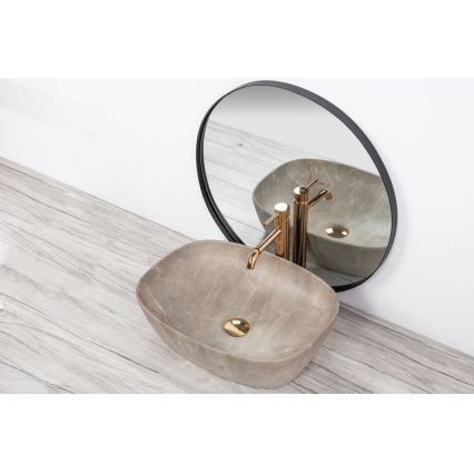 REA-U6647 - Lavabo sobre encimera FREJA 39,5x51 cm cerámica/gris/efecto mármol