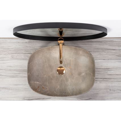 REA-U6647 - Lavabo sobre encimera FREJA 39,5x51 cm cerámica/gris/efecto mármol