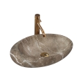 REA-U6650 - Lavabo sobre encimera ROXY 31x49 cm cerámica/gris/decoración de mármol