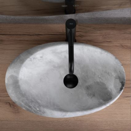 REA-U6651 - Lavabo para encimera ROXY 31x49 cm cerámica/gris/imitación de piedra