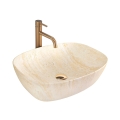 REA-U6689 - Lavabo sobre encimera FREJA 39,5x51 cm cerámica/beige/efecto piedra