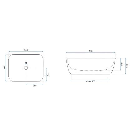 REA-U6689 - Lavabo sobre encimera FREJA 39,5x51 cm cerámica/beige/efecto piedra