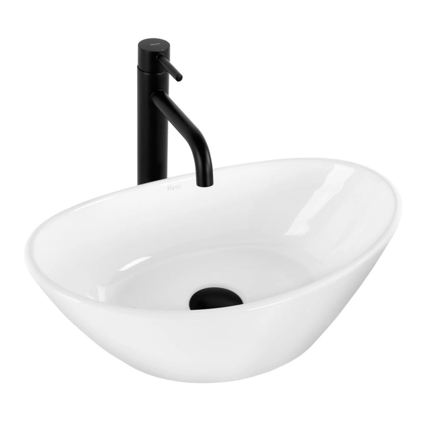 REA-U6802 - Lavabo sobre encimera KATE 27x45 cm cerámica/blanco brillante
