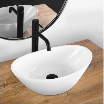 REA-U6802 - Lavabo sobre encimera KATE 27x45 cm cerámica/blanco brillante