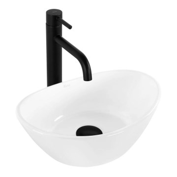 REA-U6803 - Lavabo sobre encimera KATE 24,5x36,5 cm cerámica/blanco brillante