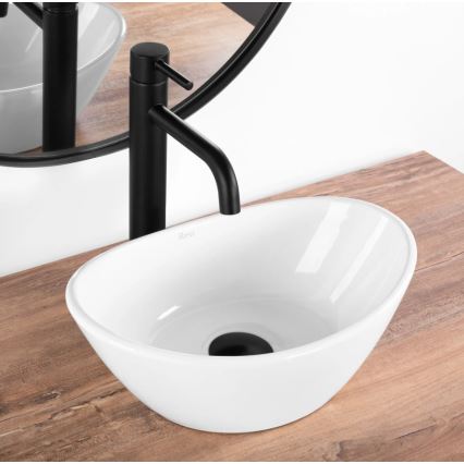 REA-U6803 - Lavabo sobre encimera KATE 24,5x36,5 cm cerámica/blanco brillante