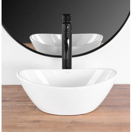REA-U6803 - Lavabo sobre encimera KATE 24,5x36,5 cm cerámica/blanco brillante