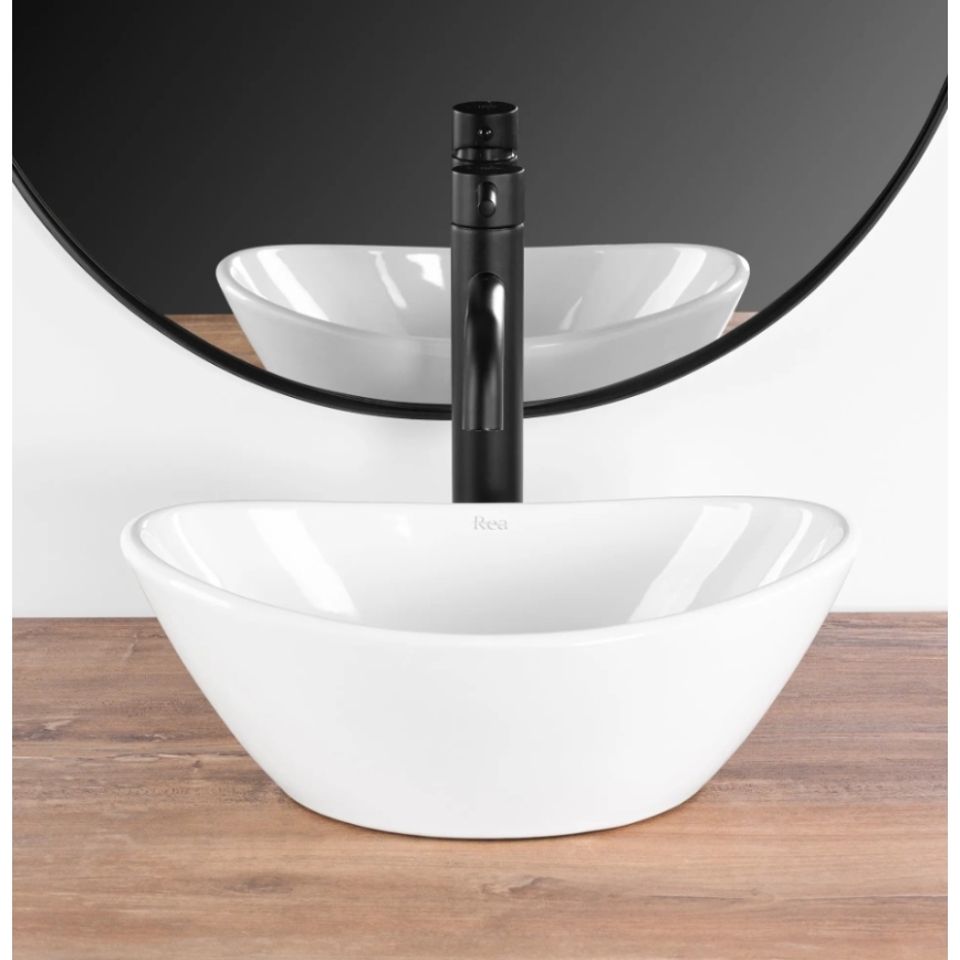 REA-U6803 - Lavabo sobre encimera KATE 24,5x36,5 cm cerámica/blanco brillante