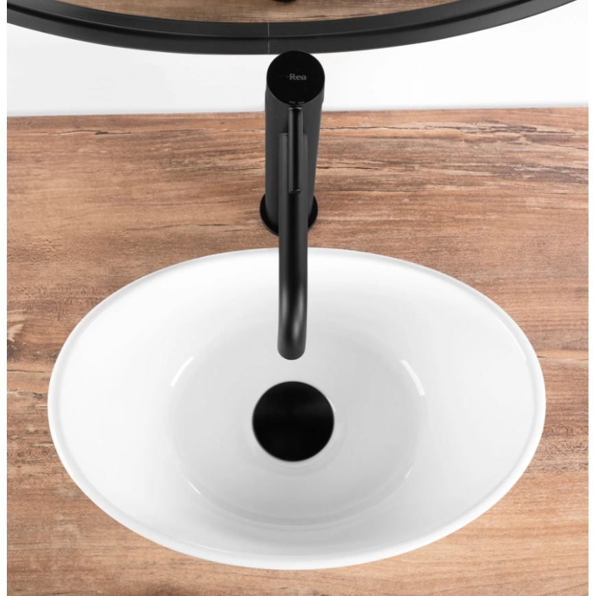 REA-U6803 - Lavabo sobre encimera KATE 24,5x36,5 cm cerámica/blanco brillante