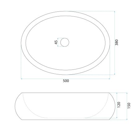 REA-U7347 - Lavabo sobre encimera MIKA 38x50 cm beige/imitación de piedra