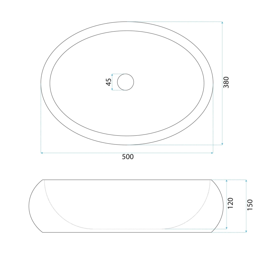 REA-U7347 - Lavabo sobre encimera MIKA 38x50 cm beige/imitación de piedra