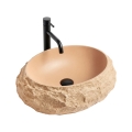 REA-U7348 - Lavabo sobre encimera MIKA 38x50 cm naranja/beige efecto piedra