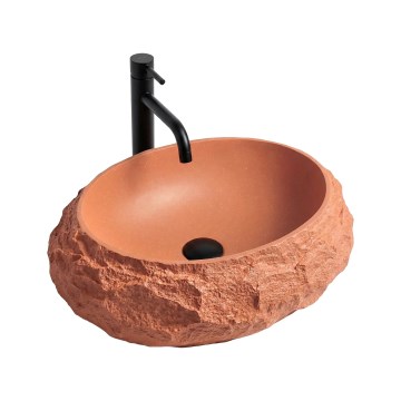 REA-U7349 - Lavabo de encimera MIKA 38x50 cm naranja/imitación de piedra