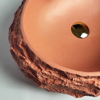 REA-U7349 - Lavabo de encimera MIKA 38x50 cm naranja/imitación de piedra