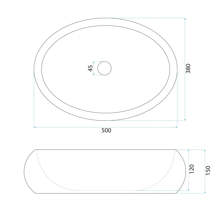 REA-U7349 - Lavabo de encimera MIKA 38x50 cm naranja/imitación de piedra