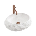REA-U7350 - Lavabo sobre encimera MIKA 38x50 cm blanco/efecto piedra