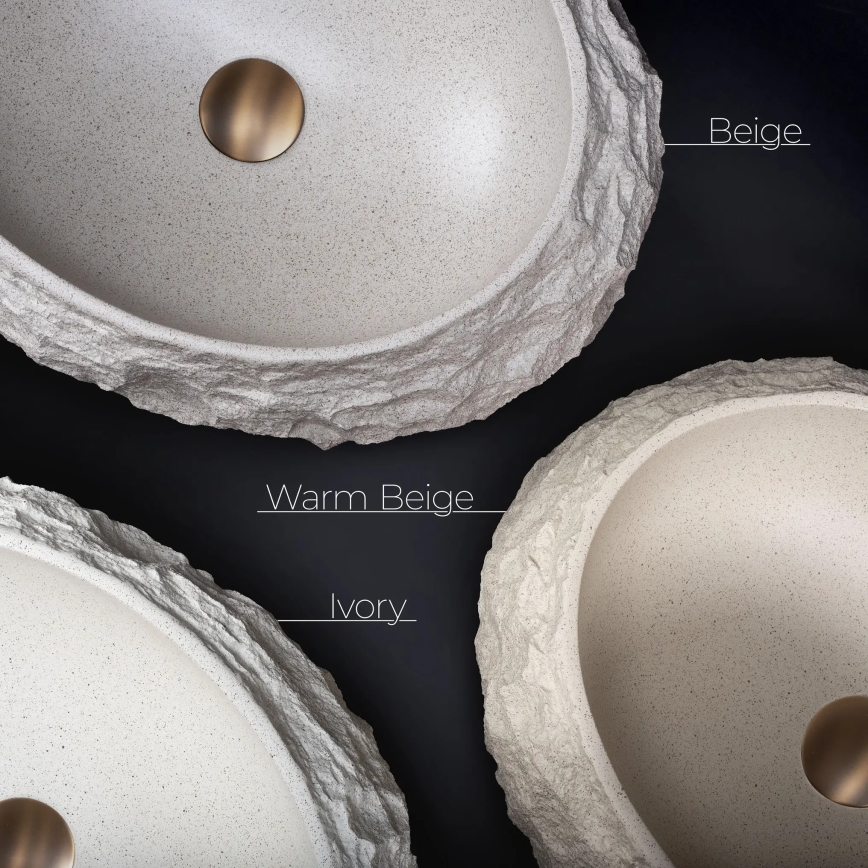 REA-U7350 - Lavabo sobre encimera MIKA 38x50 cm blanco/efecto piedra