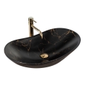 REA-U7478 - Lavabo sobre encimera ROYAL 36x62 cm cerámica/negro/efecto mármol