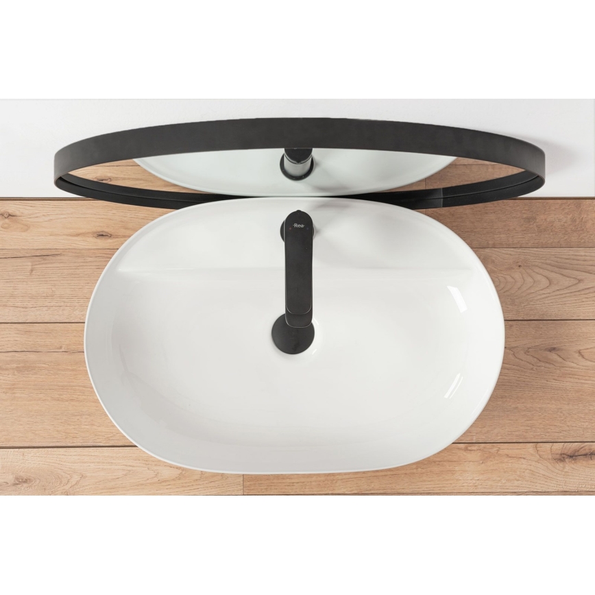 REA-U7900 - Lavabo para encimera AURA 40,5x60,5 cm cerámica/blanco brillante