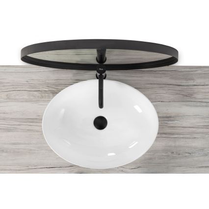 REA-U8198 - Lavabo sobre encimera CAROLA SLIM 39x51,5 cm cerámica/blanco brillante