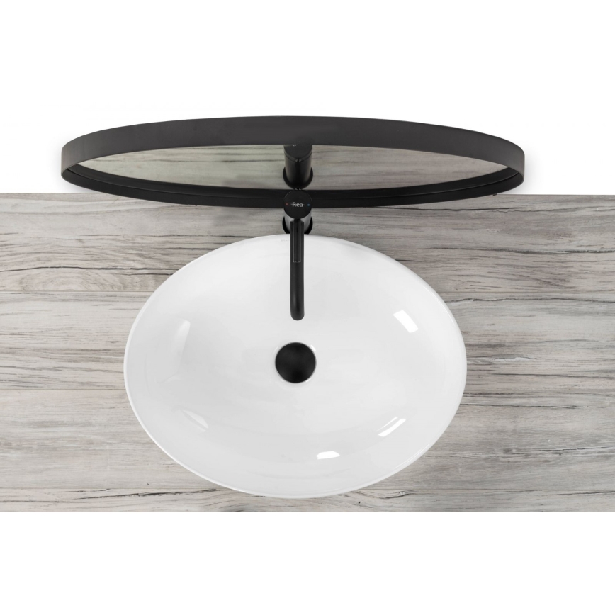 REA-U8198 - Lavabo sobre encimera CAROLA SLIM 39x51,5 cm cerámica/blanco brillante