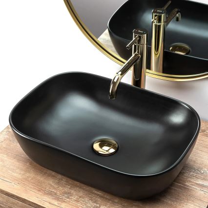 REA-U8470 - Lavabo sobre encimera BELINDA 33,5x46,5 cm cerámica/negro mate