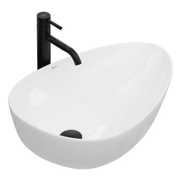 REA-U8536 - Lavabo sobre encimera GRETA 39x56 cm cerámica/blanco brillante
