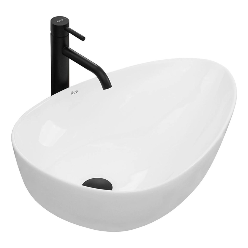 REA-U8536 - Lavabo sobre encimera GRETA 39x56 cm cerámica/blanco brillante
