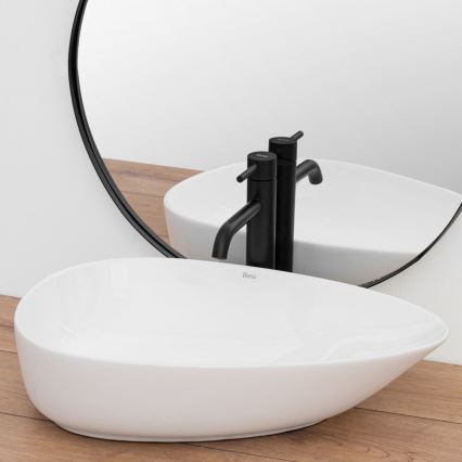 REA-U8536 - Lavabo sobre encimera GRETA 39x56 cm cerámica/blanco brillante