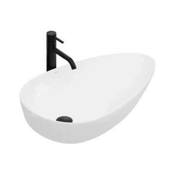 REA-U8537 - Lavabo para encimera GRETA 40 x 65,5 cm cerámica/blanco brillante