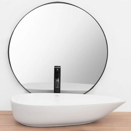 REA-U8537 - Lavabo para encimera GRETA 40 x 65,5 cm cerámica/blanco brillante