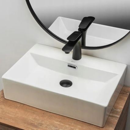 REA-U8701 - Lavabo para encimera BONITA 36x51 cm cerámica/blanco brillante