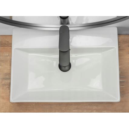 REA-U8701 - Lavabo para encimera BONITA 36x51 cm cerámica/blanco brillante