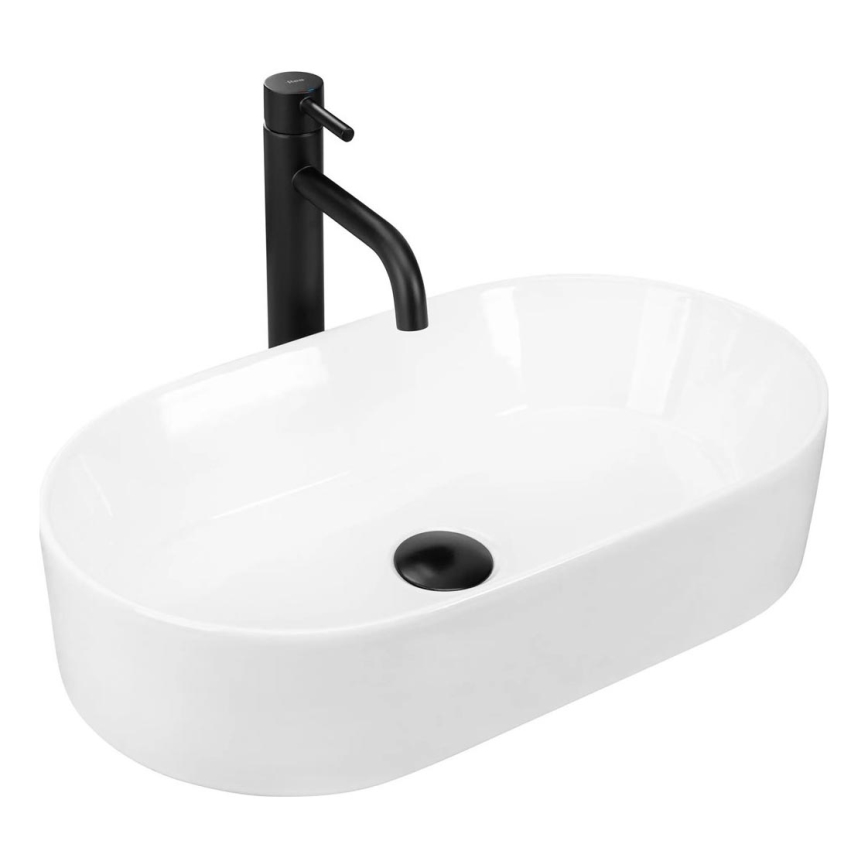 REA-U9108 - Lavabo sobre encimera LAYLA 30x53 cm cerámica/blanco brillante