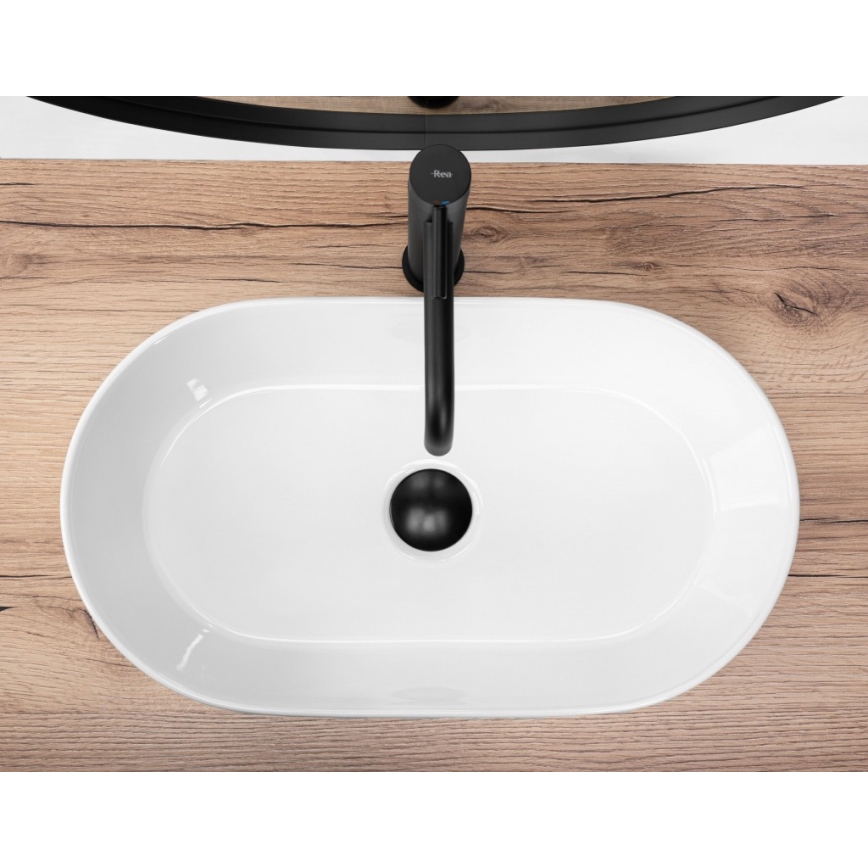 REA-U9108 - Lavabo sobre encimera LAYLA 30x53 cm cerámica/blanco brillante