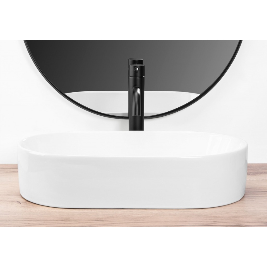 REA-U9108 - Lavabo sobre encimera LAYLA 30x53 cm cerámica/blanco brillante