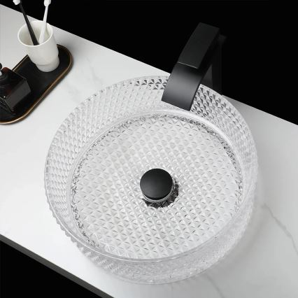 REA-U9670 - Lavabo de encimera CRISTAL 35,5 cm vidrio/transparente