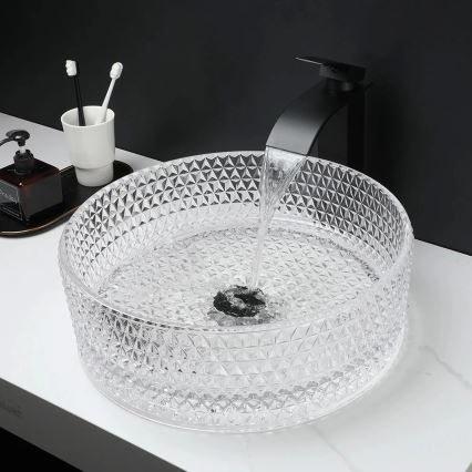 REA-U9670 - Lavabo de encimera CRISTAL 35,5 cm vidrio/transparente