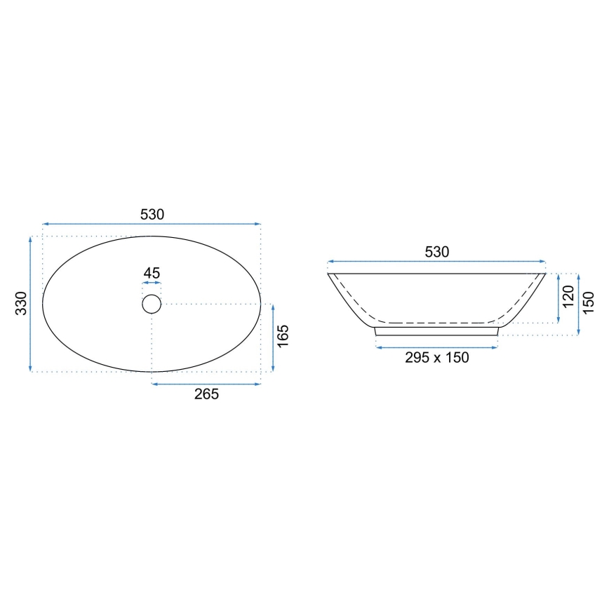 REA-U9685 - Lavabo de encimera PAMELA 33x53 cm cerámica/decoración efecto mármol