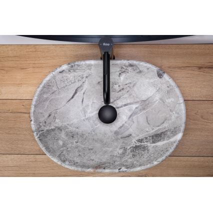 REA-U9888  - Lavabo sobre encimera LARA 35x48,5 cm, cerámica/imitación de piedra