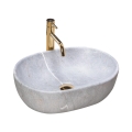 REA-U9889 - Lavabo sobre encimera LARA 35x48,5 cm cerámica/gris/efecto piedra