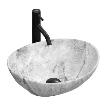 REA-U9908 - Lavabo sobre encimera SOFIA 34,5x41 cm cerámica/imitación de piedra