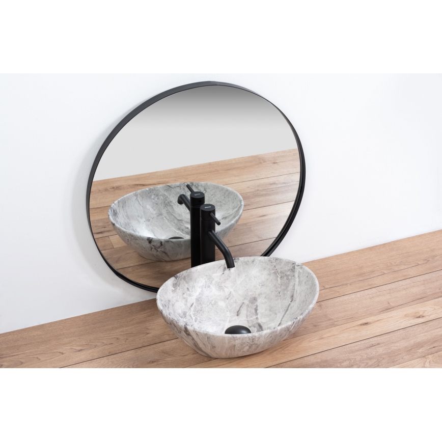 REA-U9908 - Lavabo sobre encimera SOFIA 34,5x41 cm cerámica/imitación de piedra