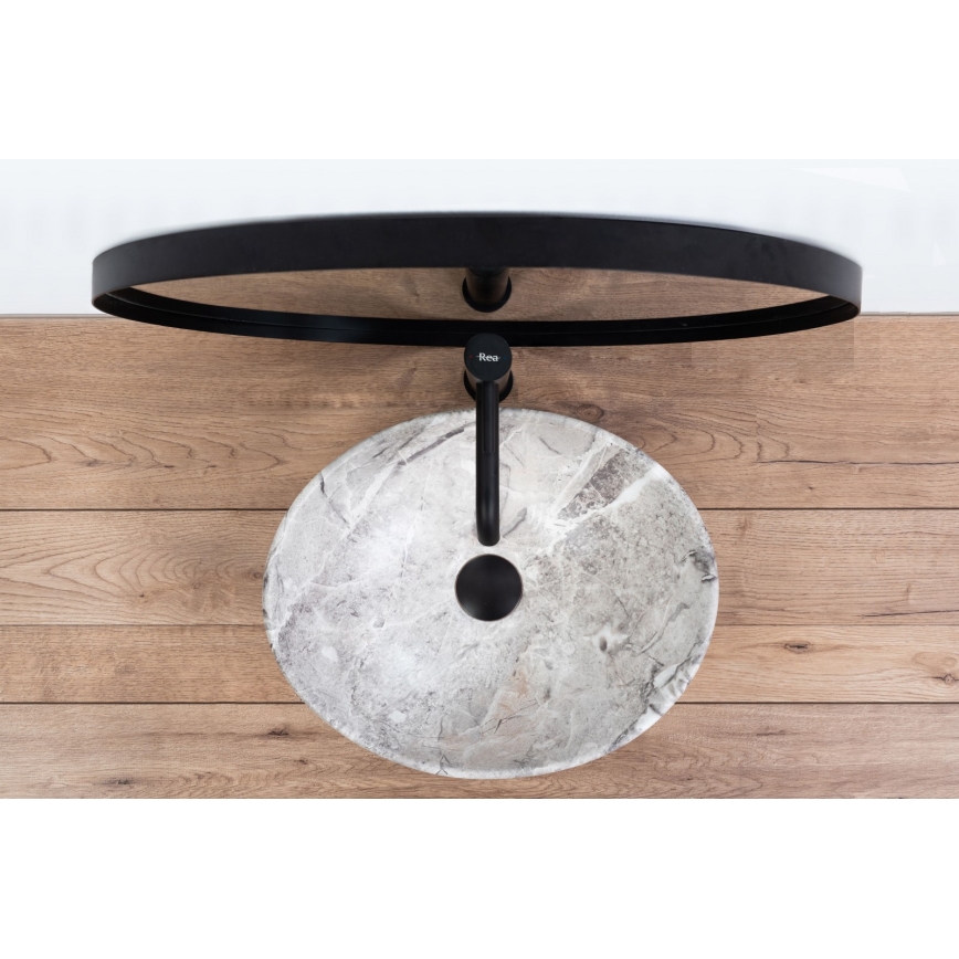 REA-U9908 - Lavabo sobre encimera SOFIA 34,5x41 cm cerámica/imitación de piedra