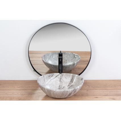 REA-U9908 - Lavabo sobre encimera SOFIA 34,5x41 cm cerámica/imitación de piedra