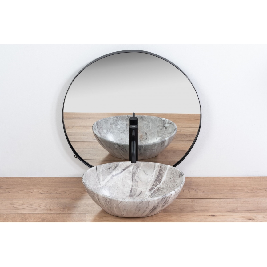 REA-U9908 - Lavabo sobre encimera SOFIA 34,5x41 cm cerámica/imitación de piedra