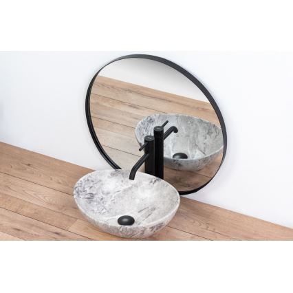 REA-U9908 - Lavabo sobre encimera SOFIA 34,5x41 cm cerámica/imitación de piedra