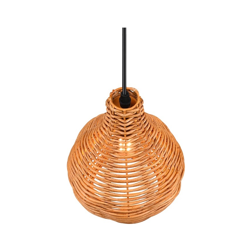 Reality - Lámpara colgante con cable SPROUT 1xE14/40W/230V marrón/ratán