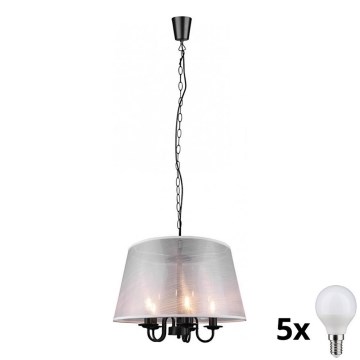 Reality - Lámpara colgante LED con cadena CIMA 5xE14/40W/230V gris