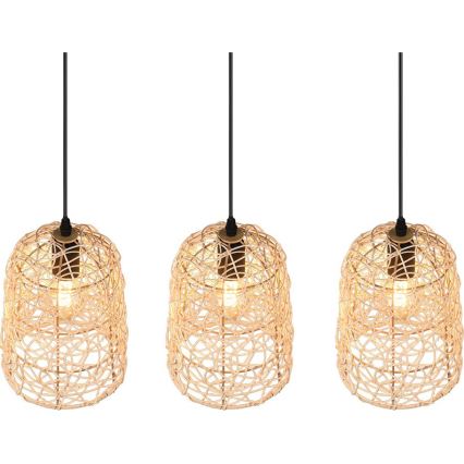 Reality - Lámpara colgante LOVIS con cable 3xE27/40W/230V, negra